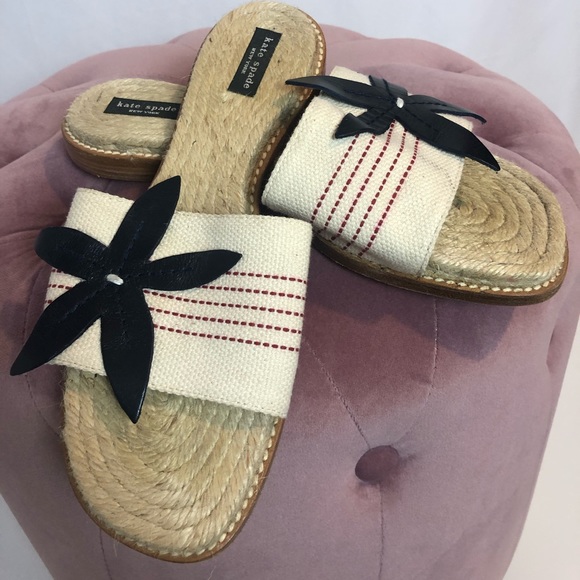 Kate Spade Espadrille Flower Slide Sandals… - Picture 3 of 6